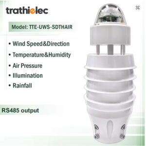 Estación Meteorológica Ultrasónica Modelo TTE-UWS-SDTHAIR con Salida RS485 para Medir Temperatura del Aire, Humedad, Presión, Luz y Lluvia