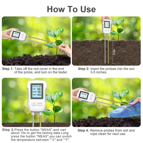 Sensor de suelo 3 en 1, medidor LCD Digital de PH/humedad/temperatura, Sensor de Metal resistente al calor, Monitor de humedad para flores, plantas y jardinería Con Stock Disponible 2 Unidades - Imagen 4