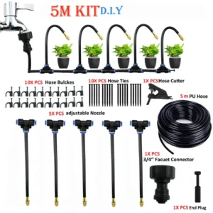 Sistema de nebulización para riego de jardín y césped, pulverizador atomizador ajustable Universal, Kit de 5M Con Stock Disponible 2 Unidades